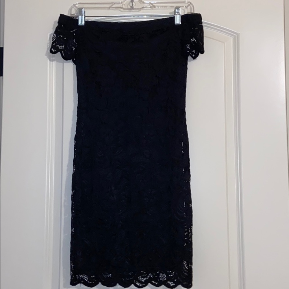 Black Lace Off the Shoulder Dress